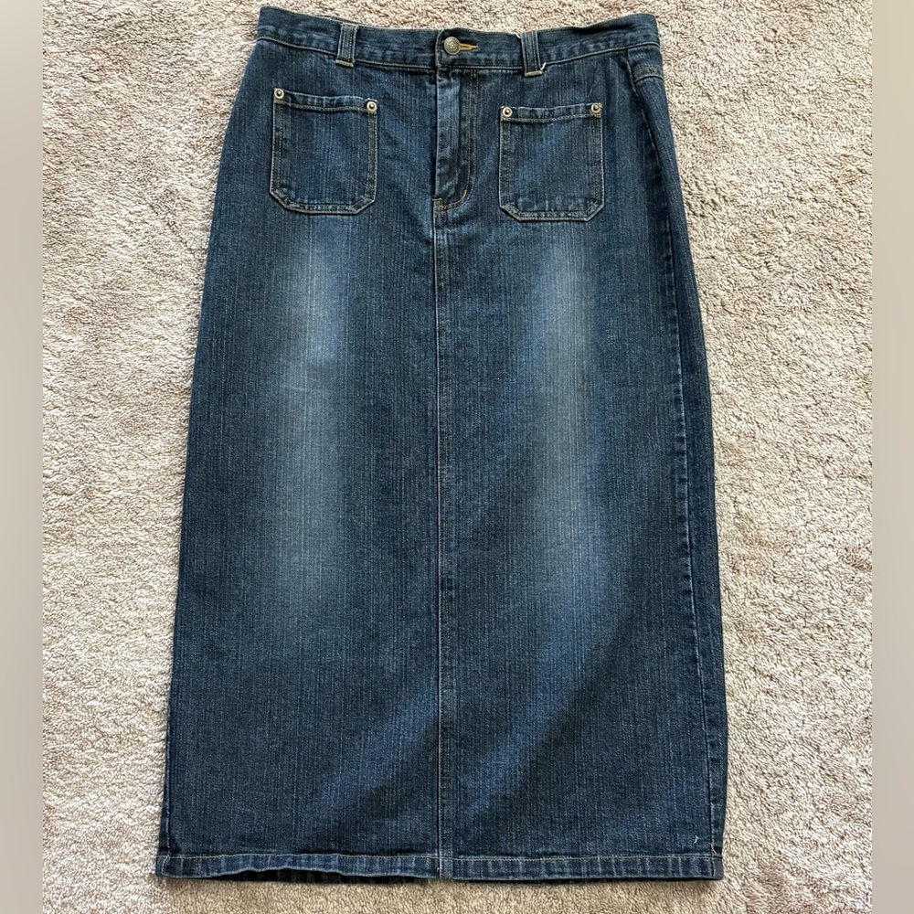 Vintage Clio Dark Denim Jean Skirt - Petites Size 6